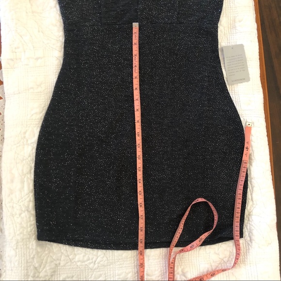 Bailey Blue Deep V-Neck Sparkle Crepe Dress - Picture 7 of 8